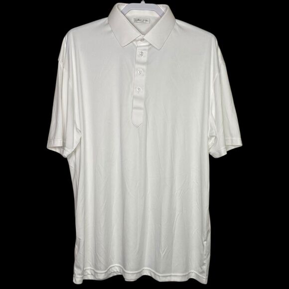 Collars & Co Polo Shirt Mens XL White Dress Collar Office Golf Preppy Stretch
